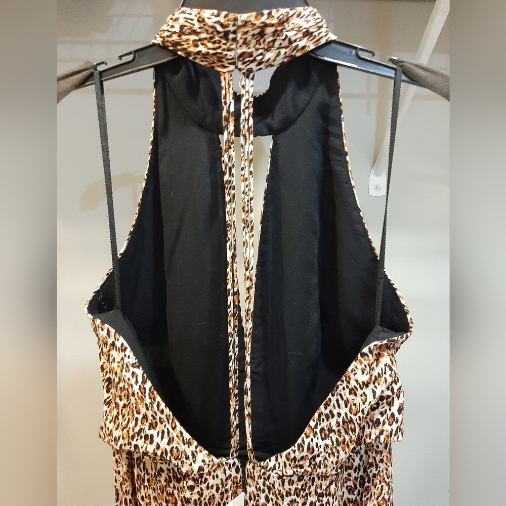 Free People Leopard Print Halter Maxi Dress in Brown and Black - Picture 6 of 10
